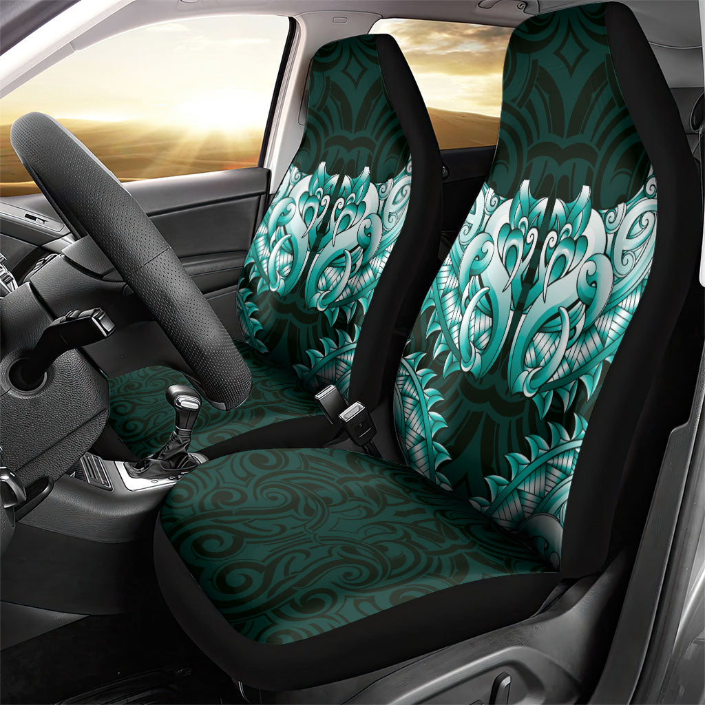 New Zealand Ta Moko Car Seat Cover Aotearoa Maori Chest Tattoo Turquoise