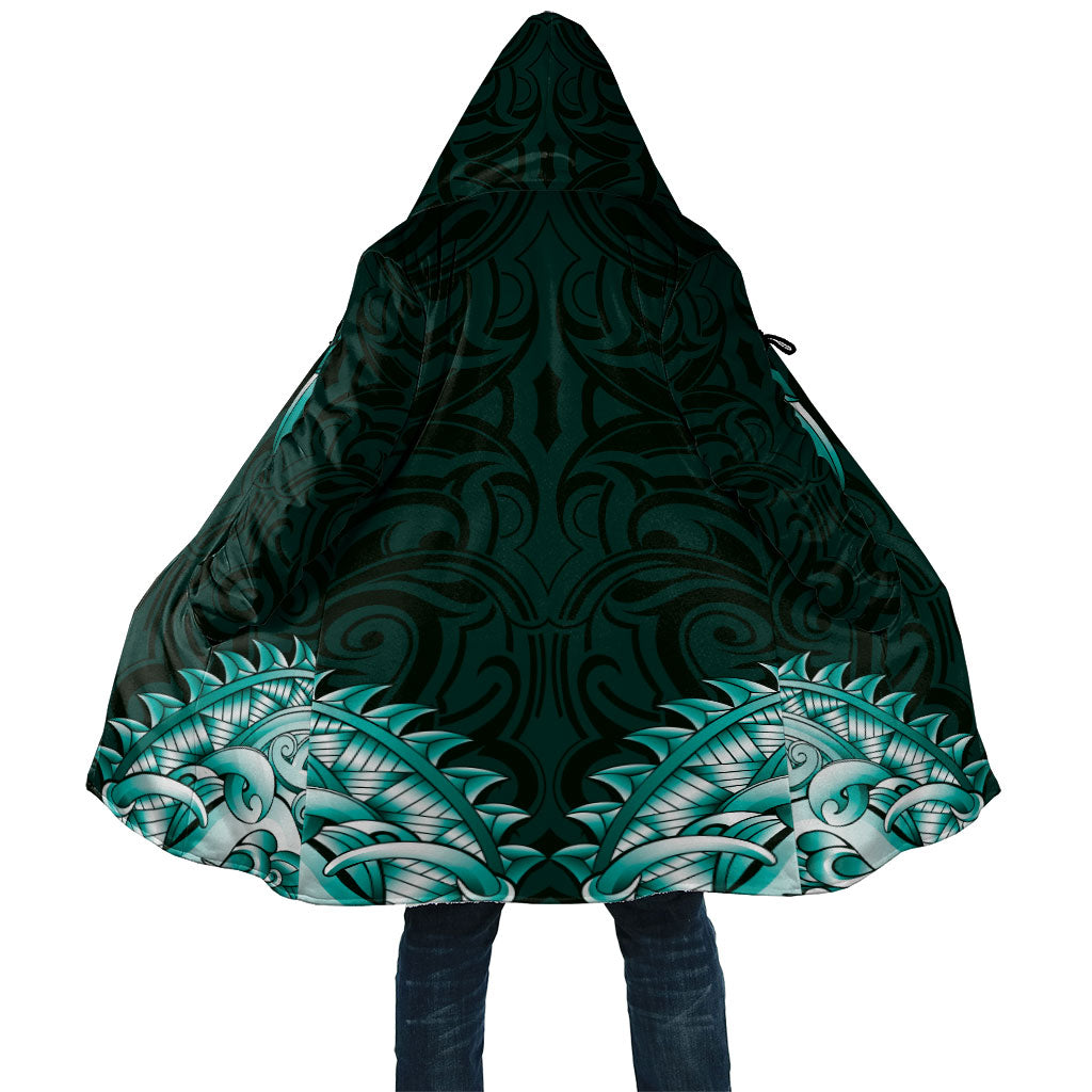 New Zealand Ta Moko Cloak Aotearoa Maori Chest Tattoo Turquoise LT14 Unisex Turquoise - Polynesian Pride