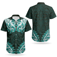 New Zealand Ta Moko Couples Matching Summer Maxi Dress and Hawaiian Shirt Aotearoa Maori Chest Tattoo Turquoise