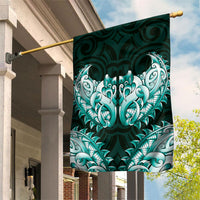 New Zealand Ta Moko Garden Flag Aotearoa Maori Chest Tattoo Turquoise