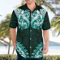 New Zealand Ta Moko Hawaiian Shirt Aotearoa Maori Chest Tattoo Turquoise