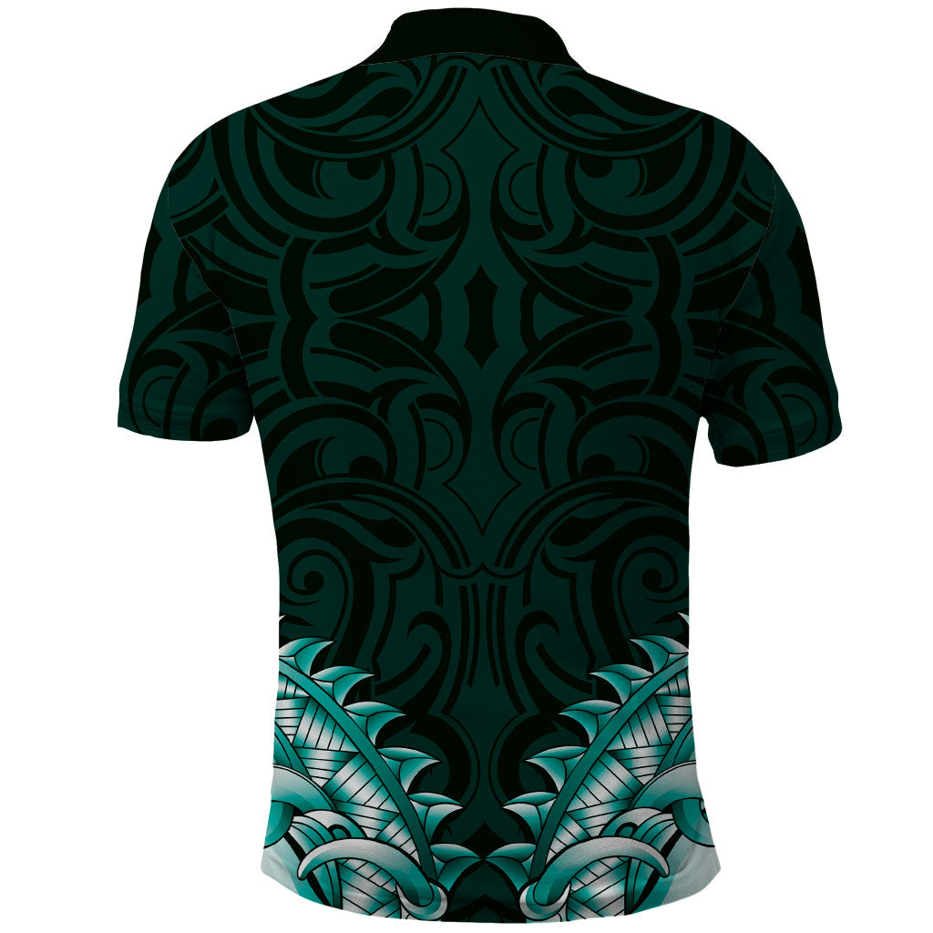 New Zealand Ta Moko Polo Shirt Aotearoa Maori Chest Tattoo Turquoise
