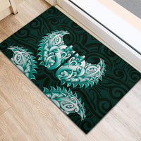 New Zealand Ta Moko Rubber Doormat Aotearoa Maori Chest Tattoo Turquoise