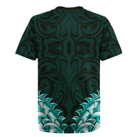 New Zealand Ta Moko Rugby Jersey Aotearoa Maori Chest Tattoo Turquoise