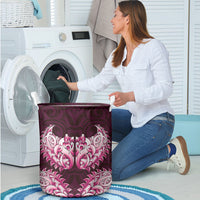 New Zealand Ta Moko Laundry Basket Aotearoa Maori Chest Tattoo Pink
