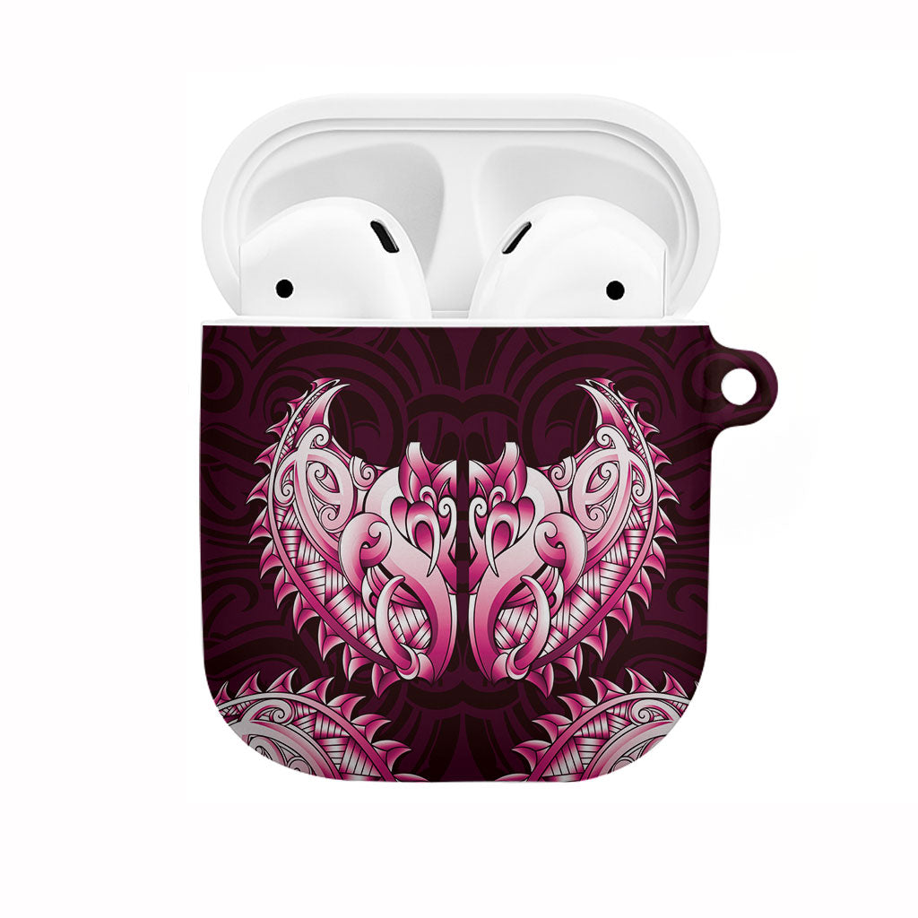 New Zealand Ta Moko AirPods Case Aotearoa Maori Chest Tattoo Pink