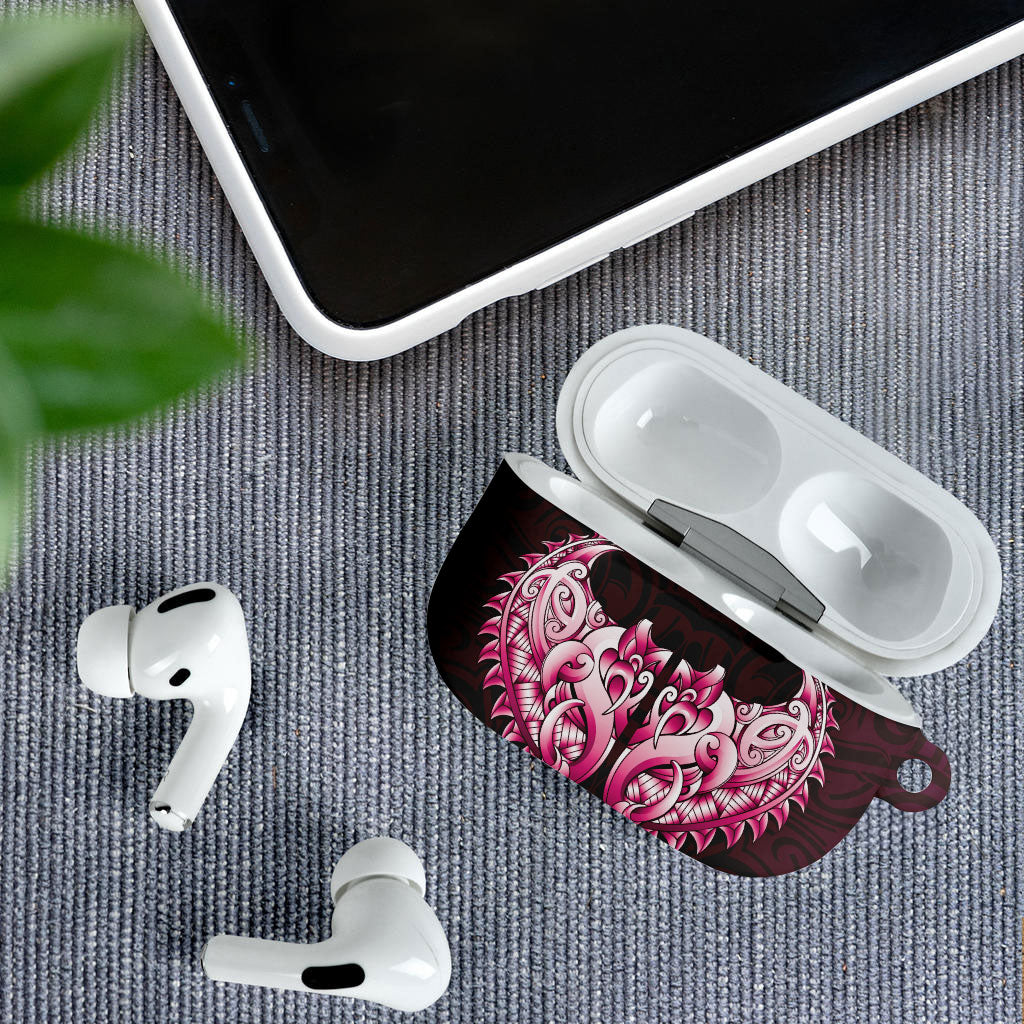 New Zealand Ta Moko AirPods Case Aotearoa Maori Chest Tattoo Pink
