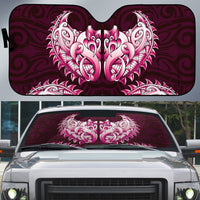 New Zealand Ta Moko Auto Sun Shade Aotearoa Maori Chest Tattoo Pink