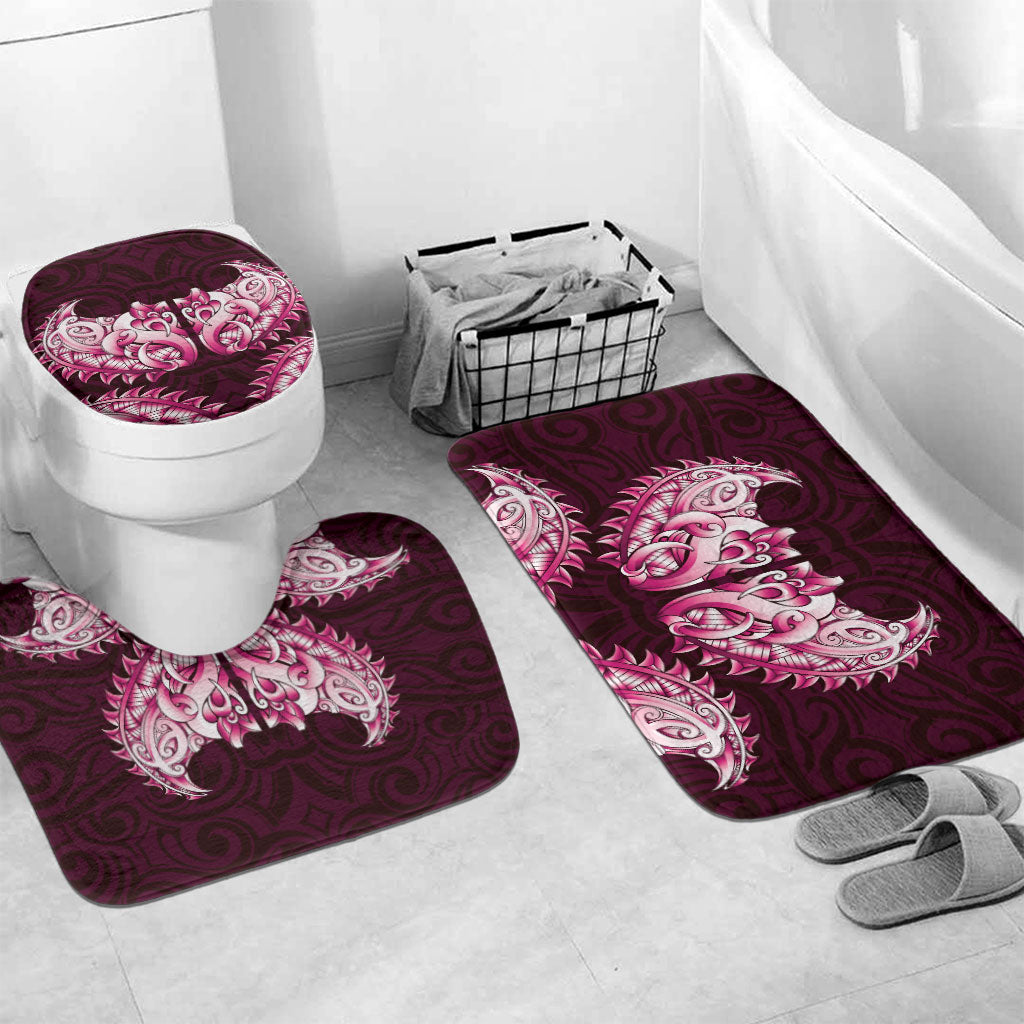 New Zealand Ta Moko Bathroom Set Aotearoa Maori Chest Tattoo Pink