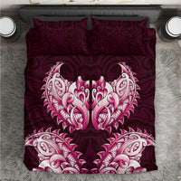 New Zealand Ta Moko Bedding Set Aotearoa Maori Chest Tattoo Pink