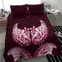 New Zealand Ta Moko Bedding Set Aotearoa Maori Chest Tattoo Pink