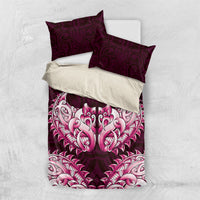 New Zealand Ta Moko Bedding Set Aotearoa Maori Chest Tattoo Pink