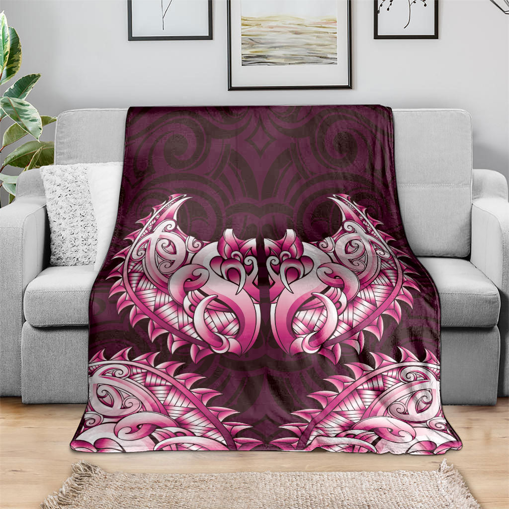 New Zealand Ta Moko Blanket Aotearoa Maori Chest Tattoo Pink