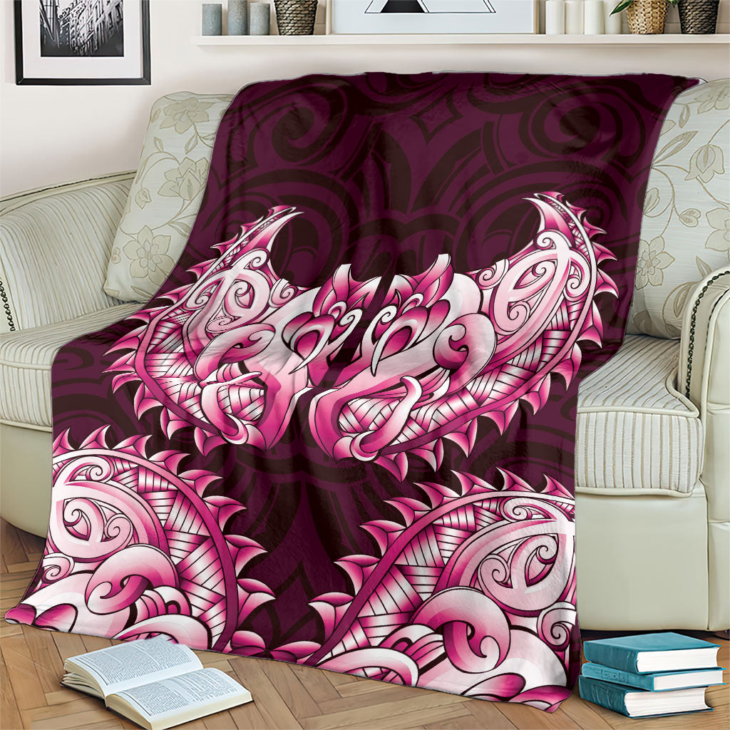 New Zealand Ta Moko Blanket Aotearoa Maori Chest Tattoo Pink