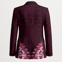 New Zealand Ta Moko Blazer Aotearoa Maori Chest Tattoo Pink