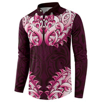 New Zealand Ta Moko Button Sweatshirt Aotearoa Maori Chest Tattoo Pink