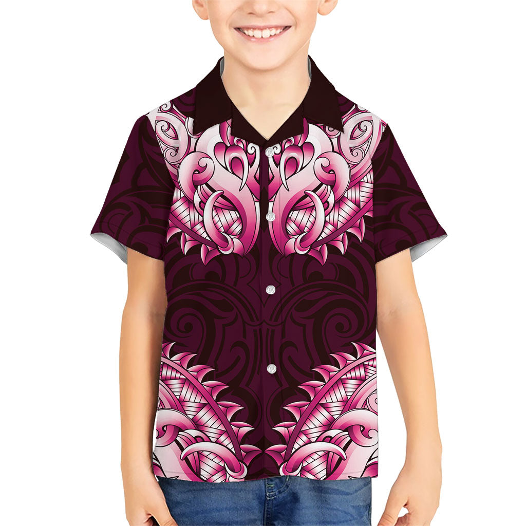 New Zealand Ta Moko Hawaiian Shirt Aotearoa Maori Chest Tattoo Pink