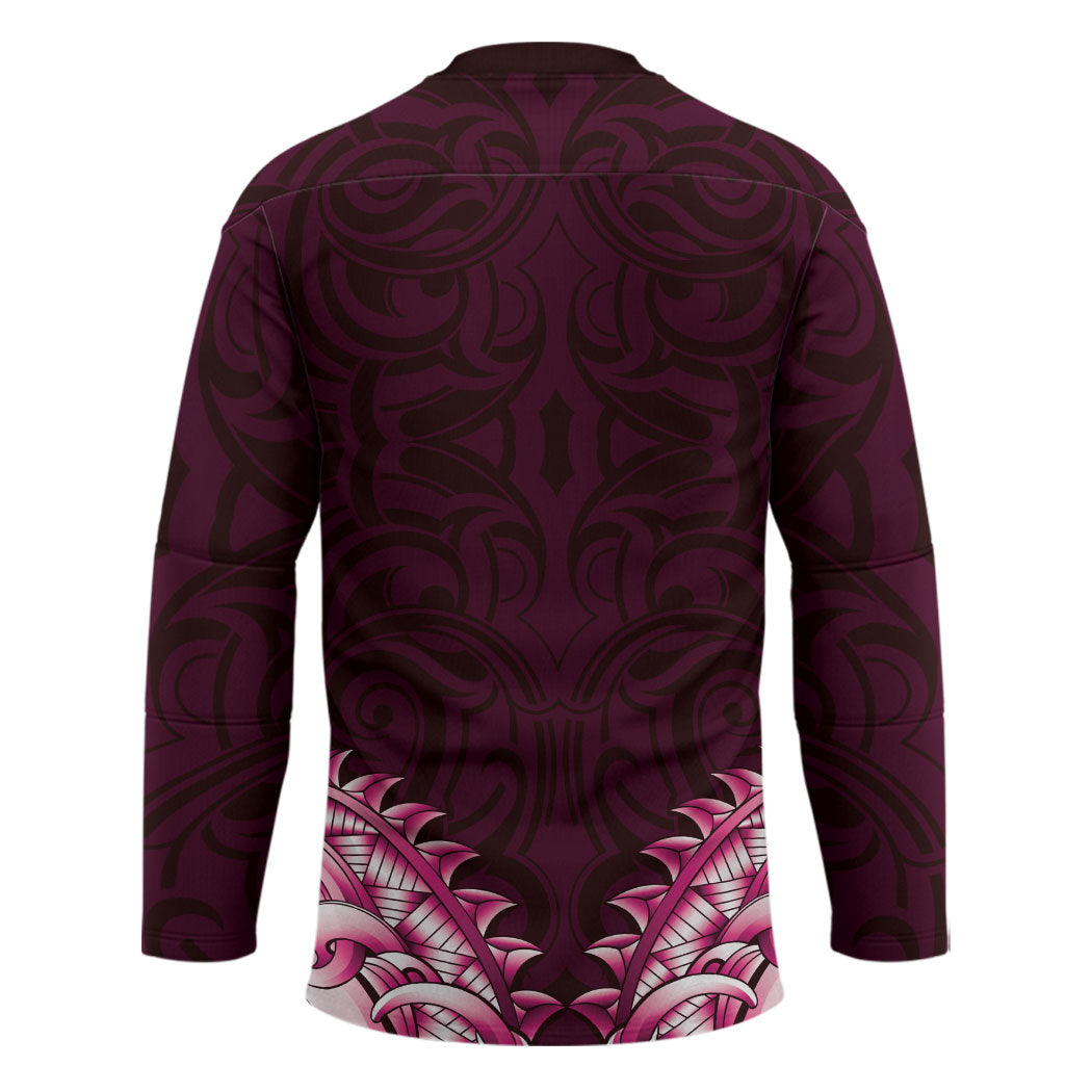 New Zealand Ta Moko Hockey Jersey Aotearoa Maori Chest Tattoo Pink