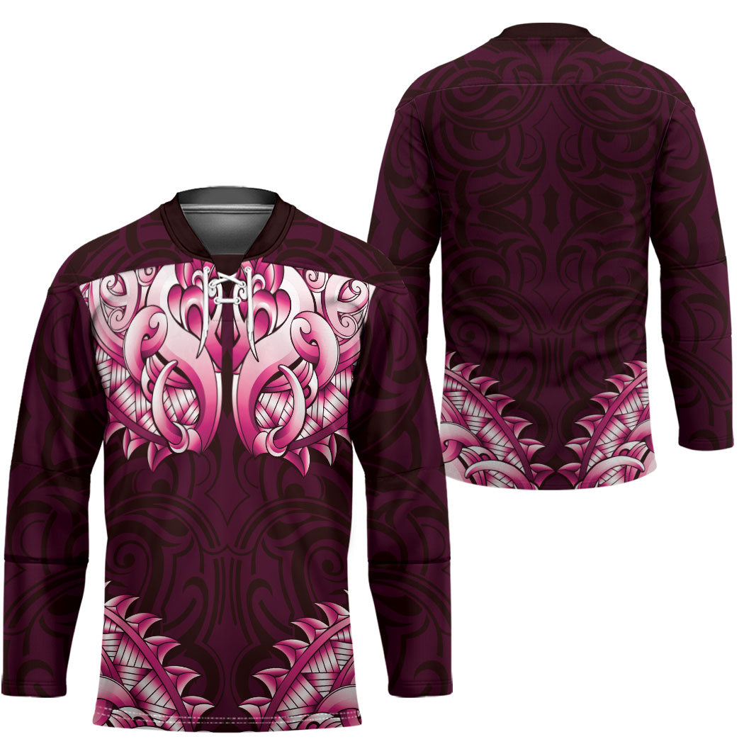 New Zealand Ta Moko Hockey Jersey Aotearoa Maori Chest Tattoo Pink
