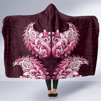 New Zealand Ta Moko Hooded Blanket Aotearoa Maori Chest Tattoo Pink