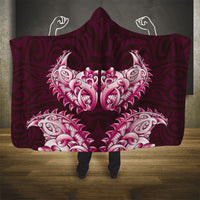 New Zealand Ta Moko Hooded Blanket Aotearoa Maori Chest Tattoo Pink