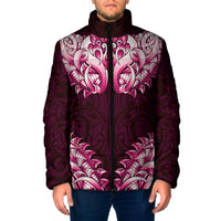 New Zealand Ta Moko Padded Jacket Aotearoa Maori Chest Tattoo Pink