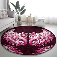 New Zealand Ta Moko Round Carpet Aotearoa Maori Chest Tattoo Pink