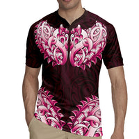 New Zealand Ta Moko Rugby Jersey Aotearoa Maori Chest Tattoo Pink