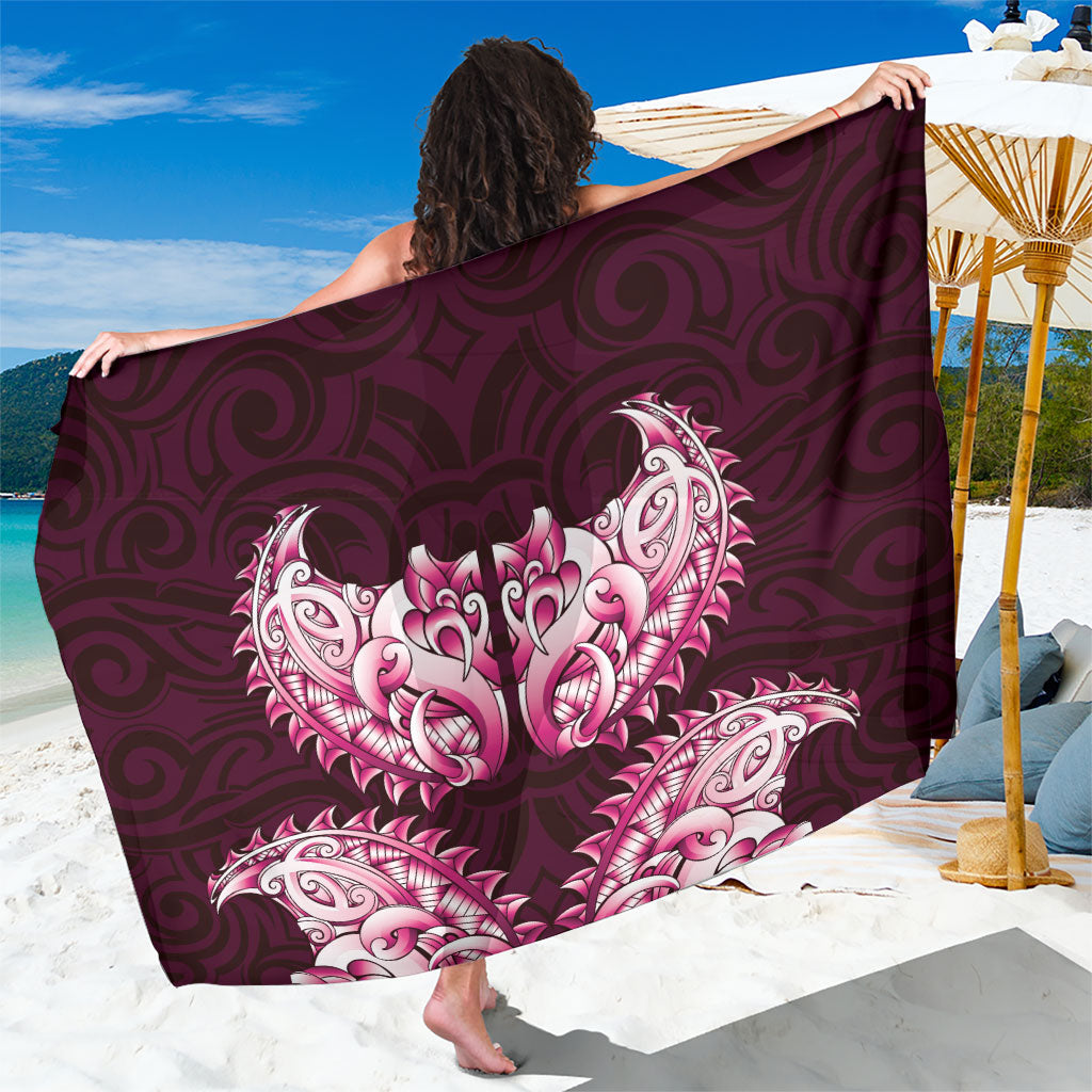 New Zealand Ta Moko Sarong Aotearoa Maori Chest Tattoo Pink