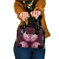 New Zealand Ta Moko Shoulder Handbag Aotearoa Maori Chest Tattoo Pink