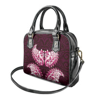 New Zealand Ta Moko Shoulder Handbag Aotearoa Maori Chest Tattoo Pink