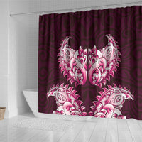 New Zealand Ta Moko Shower Curtain Aotearoa Maori Chest Tattoo Pink