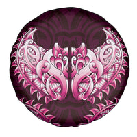 New Zealand Ta Moko Spare Tire Cover Aotearoa Maori Chest Tattoo Pink