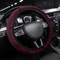 New Zealand Ta Moko Steering Wheel Cover Aotearoa Maori Chest Tattoo Pink