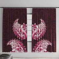New Zealand Ta Moko Window Curtain Aotearoa Maori Chest Tattoo Pink