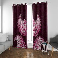 New Zealand Ta Moko Window Curtain Aotearoa Maori Chest Tattoo Pink