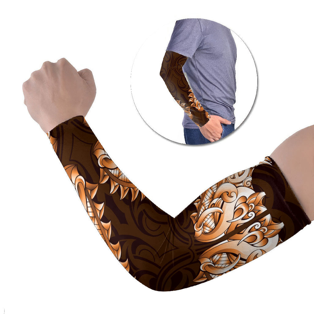 New Zealand Ta Moko Arm Sleeves Aotearoa Maori Chest Tattoo Orange