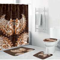 New Zealand Ta Moko Bathroom Set Aotearoa Maori Chest Tattoo Orange