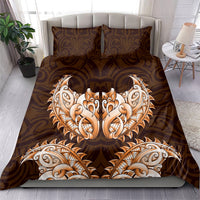 New Zealand Ta Moko Bedding Set Aotearoa Maori Chest Tattoo Orange