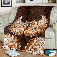 New Zealand Ta Moko Blanket Aotearoa Maori Chest Tattoo Orange