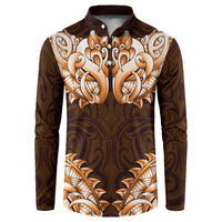 New Zealand Ta Moko Button Sweatshirt Aotearoa Maori Chest Tattoo Orange