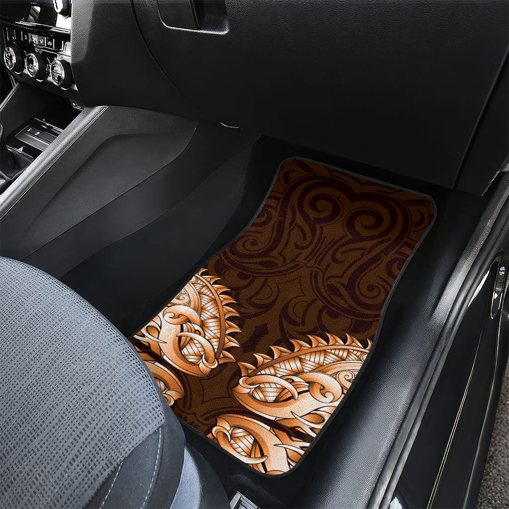 New Zealand Ta Moko Car Mats Aotearoa Maori Chest Tattoo Orange