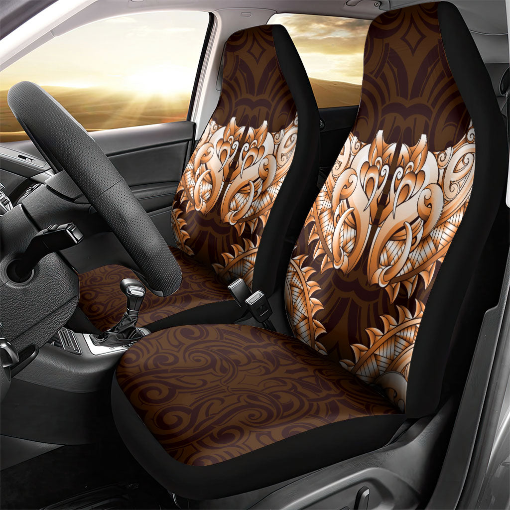 New Zealand Ta Moko Car Seat Cover Aotearoa Maori Chest Tattoo Orange