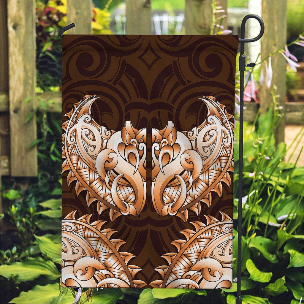 New Zealand Ta Moko Garden Flag Aotearoa Maori Chest Tattoo Orange