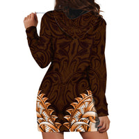 New Zealand Ta Moko Hoodie Dress Aotearoa Maori Chest Tattoo Orange