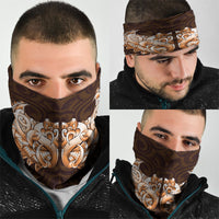 New Zealand Ta Moko Neck Gaiter Aotearoa Maori Chest Tattoo Orange