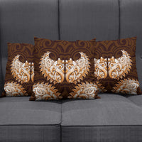 New Zealand Ta Moko Pillow Cover Aotearoa Maori Chest Tattoo Orange