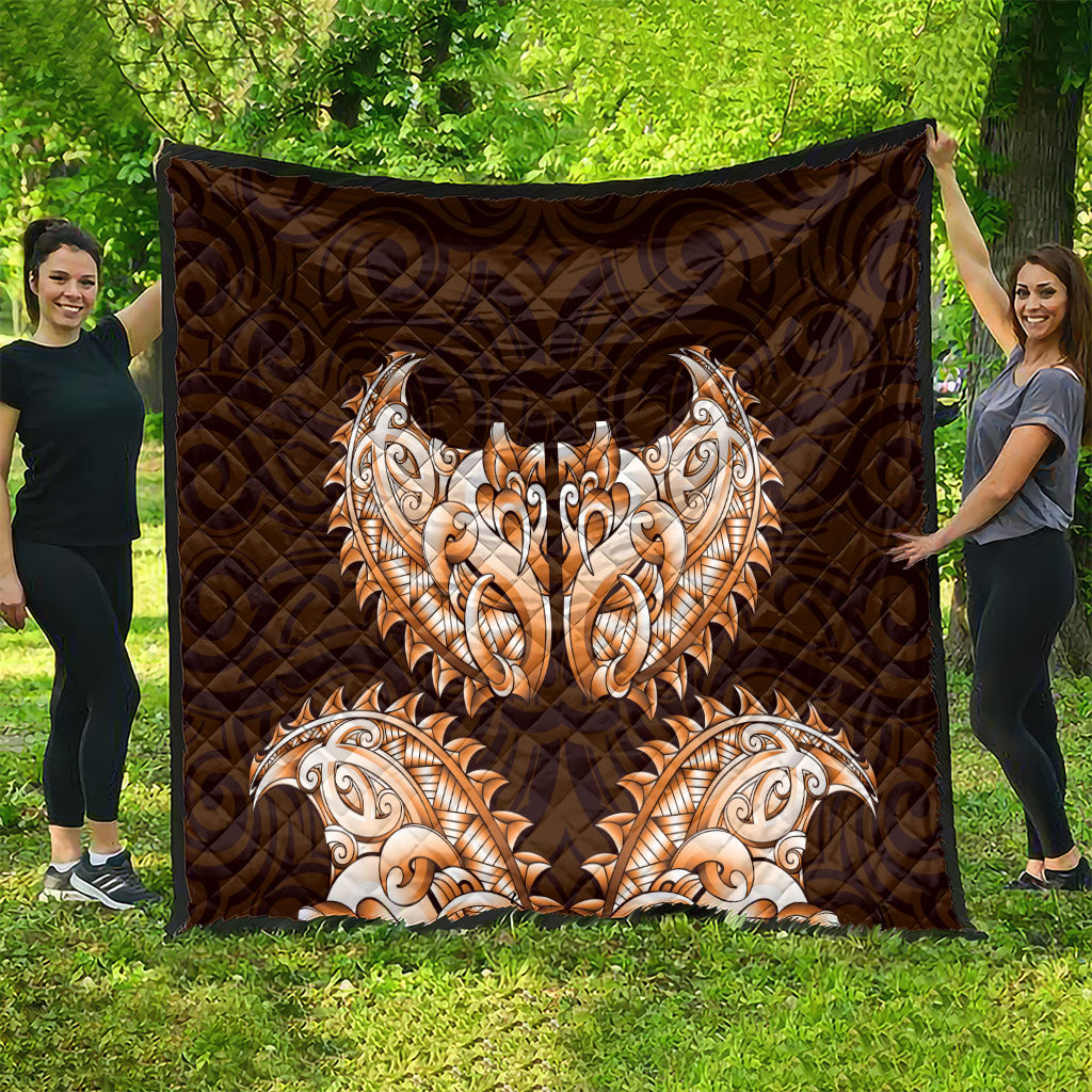 New Zealand Ta Moko Quilt Aotearoa Maori Chest Tattoo Orange