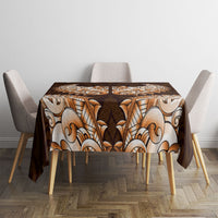 New Zealand Ta Moko Tablecloth Aotearoa Maori Chest Tattoo Orange