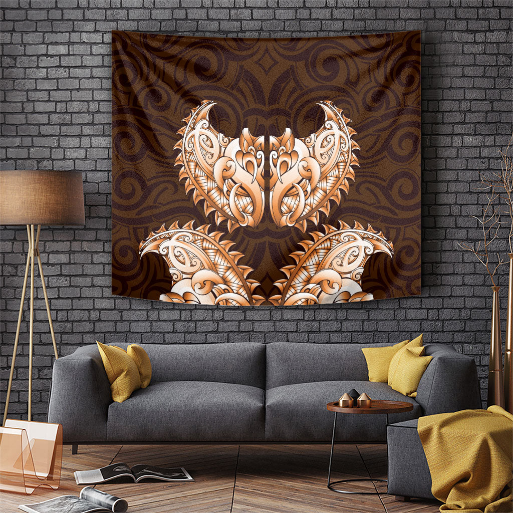 New Zealand Ta Moko Tapestry Aotearoa Maori Chest Tattoo Orange